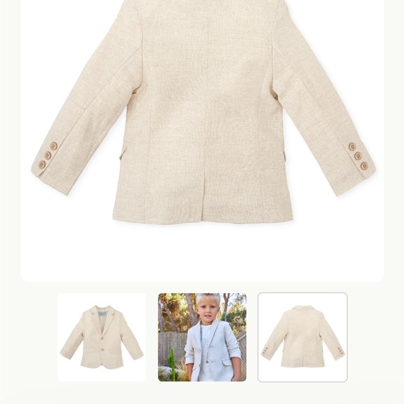 Elegant Sand Blazer for Kids - linen worn once - Picture 3 of 6